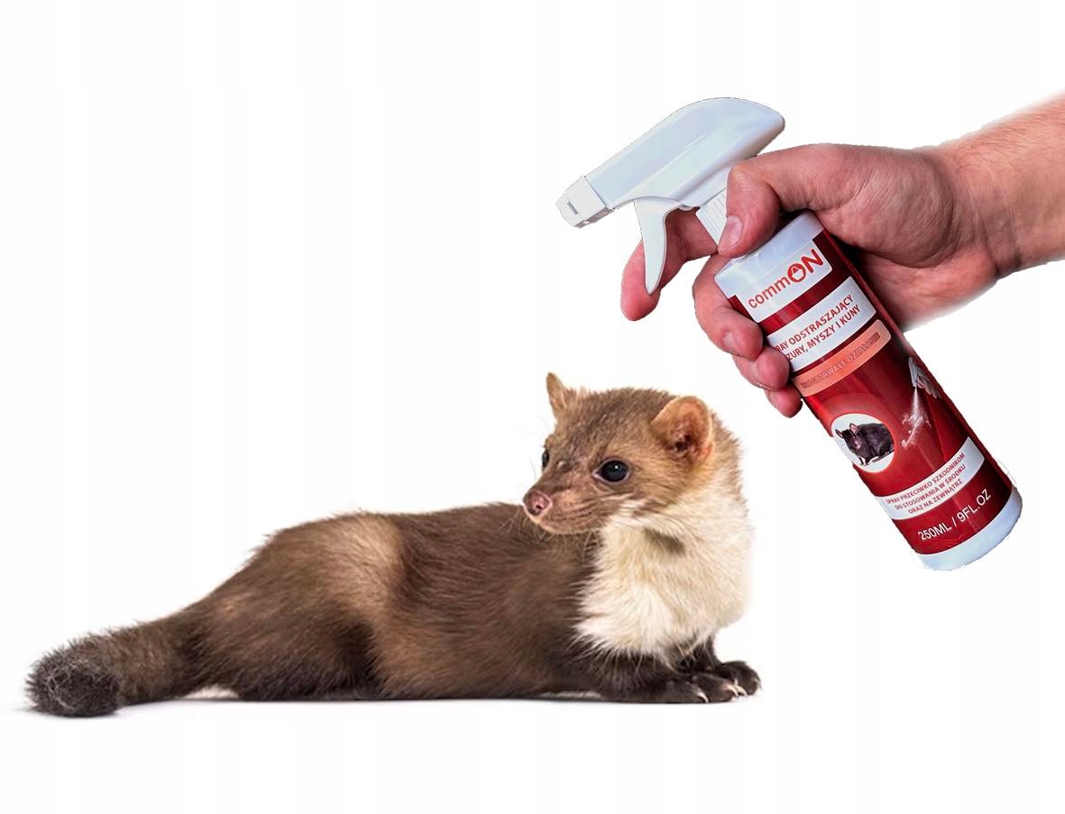 ŚRODEK SPRAY PREPARAT ODSTRASZACZ KUN MYSZY SZCZURY GRYZONIE COMMON 250ML Producent inny