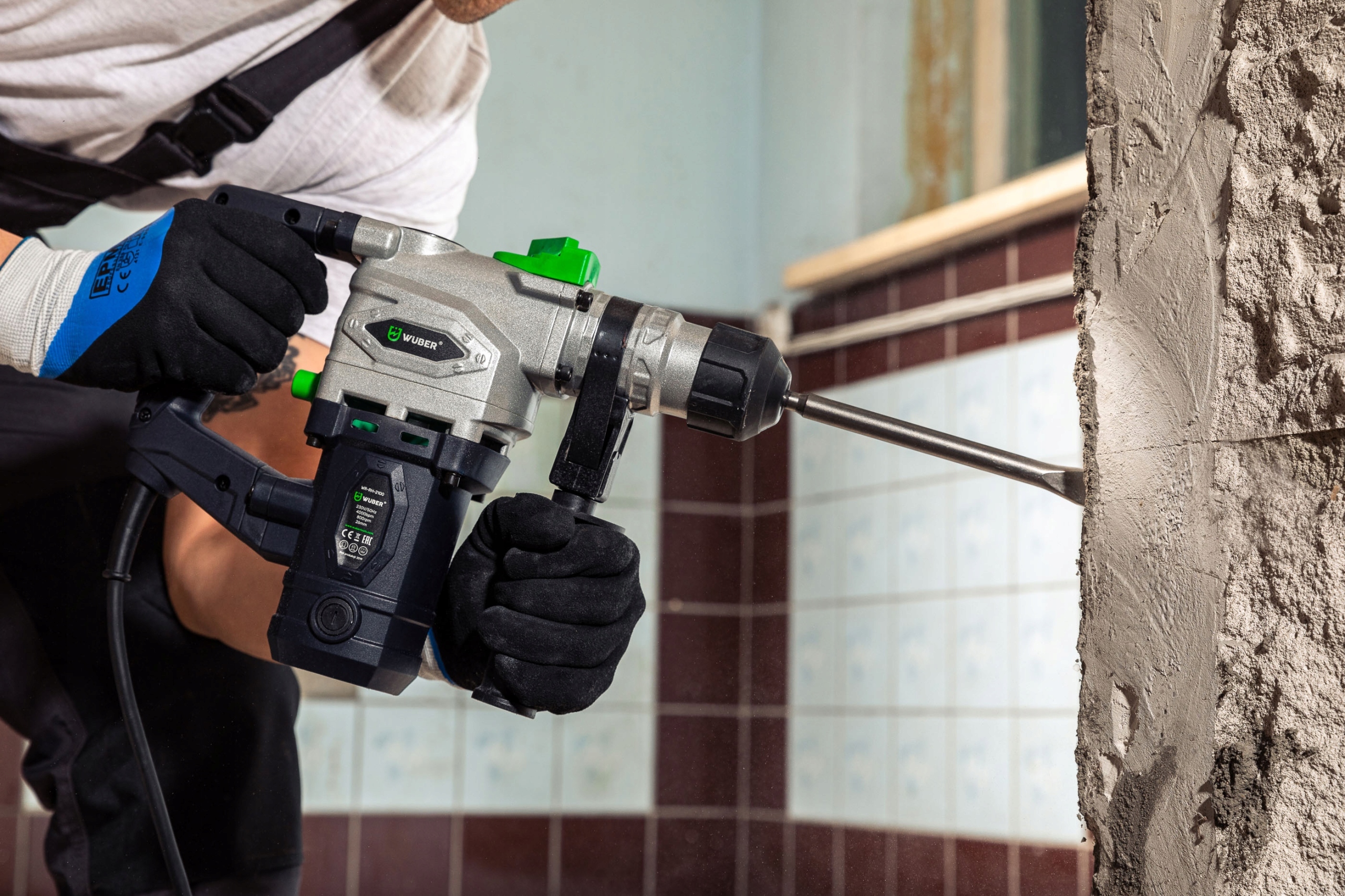 WIERTARKA MŁOTOWIERTARKA MŁOT UDAROWY MOCNA SDS+ WIERTŁA SZPICAK PRZECINAK Zasilanie sieciowe