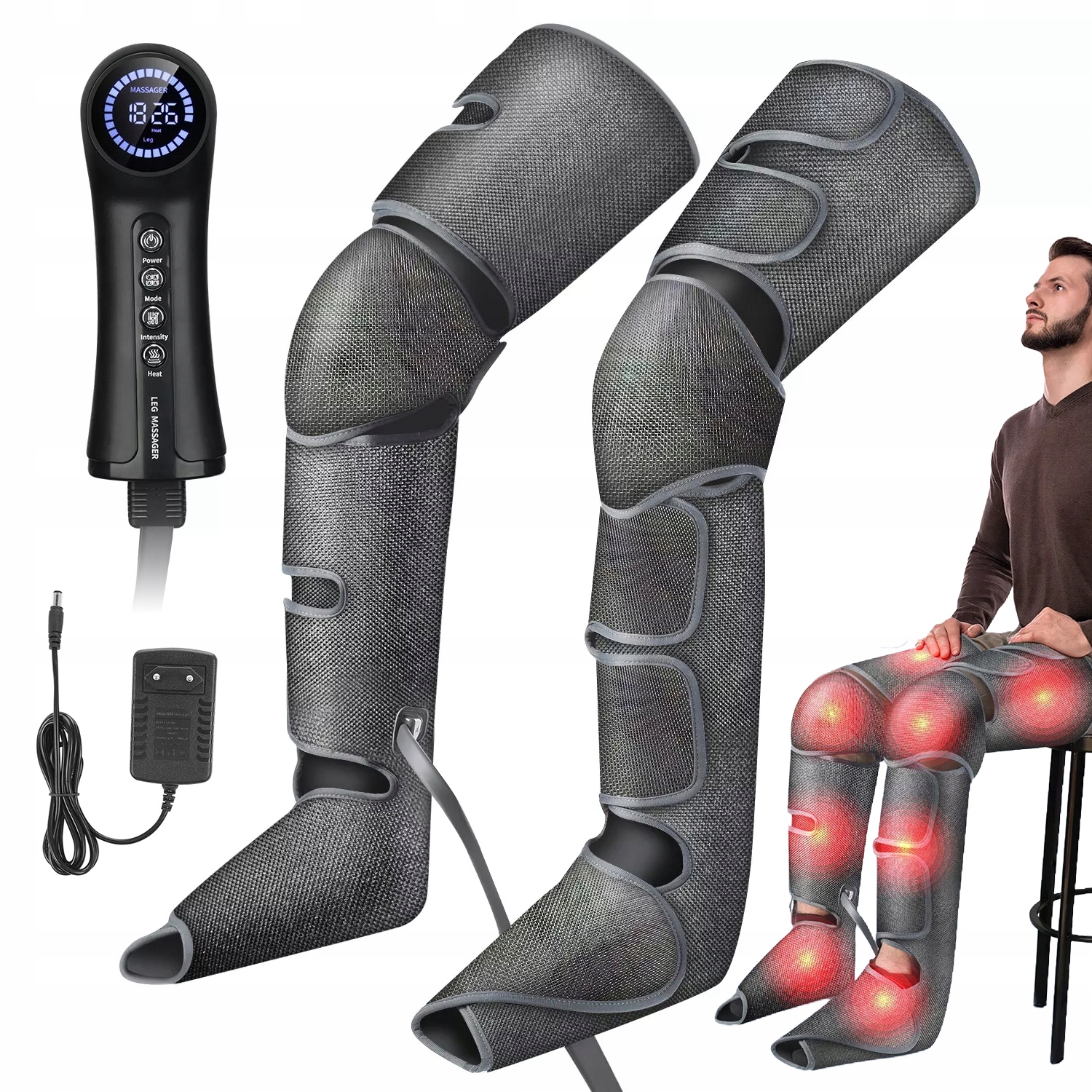 Masażer Powietrzny Do Nóg Drenaż Limfatyczny Rozgrzewanie Do Ud,łydek,kolan