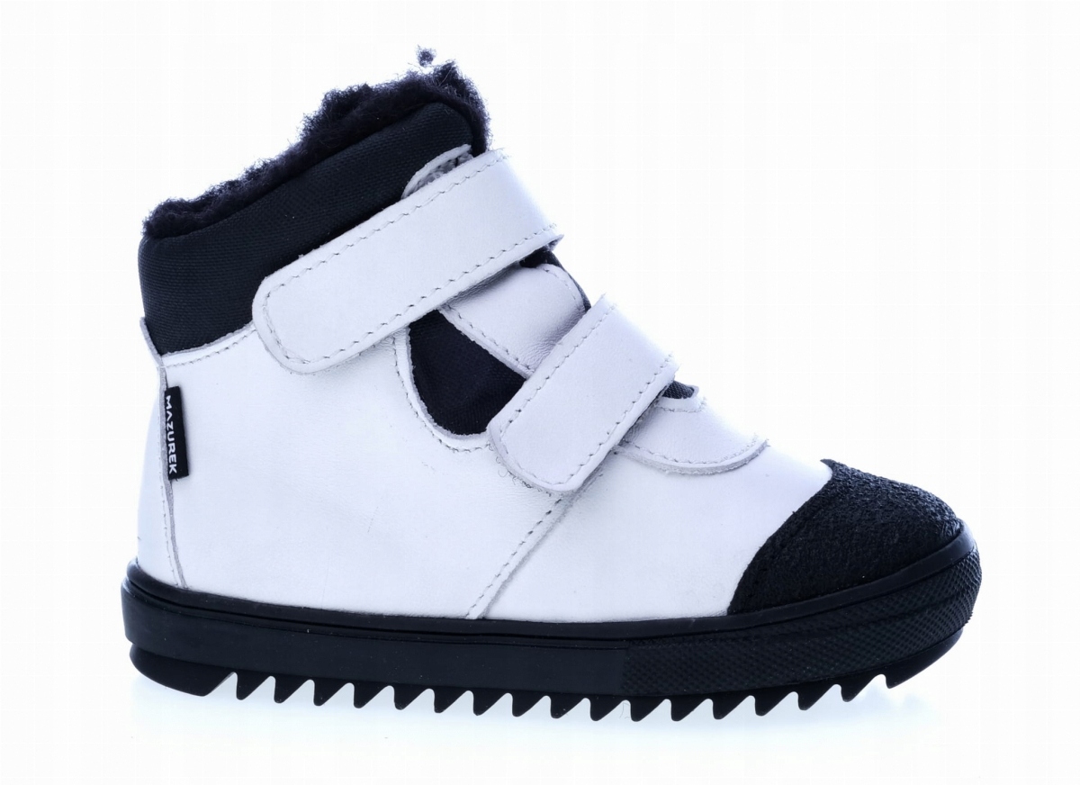 Mazurek 1360 White buty zimowe Te-por na rzepy roz.30