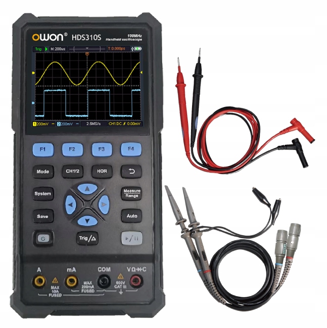HDS320S oscyloskop cyfrowy 2x200MHz 1GSa/s z multimetrem i generatorem Owon