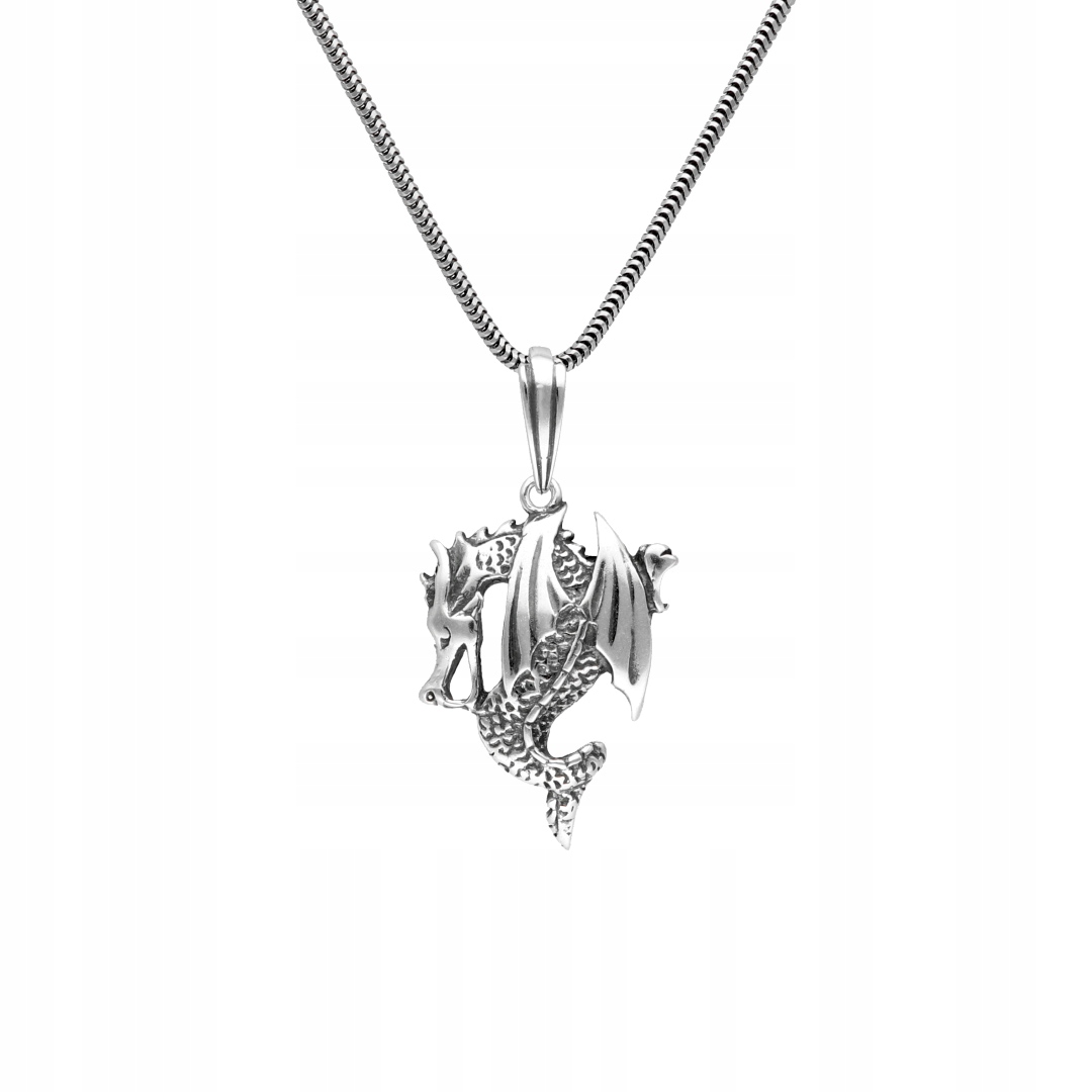 Přívěsek s drakem, oxidované stříbro