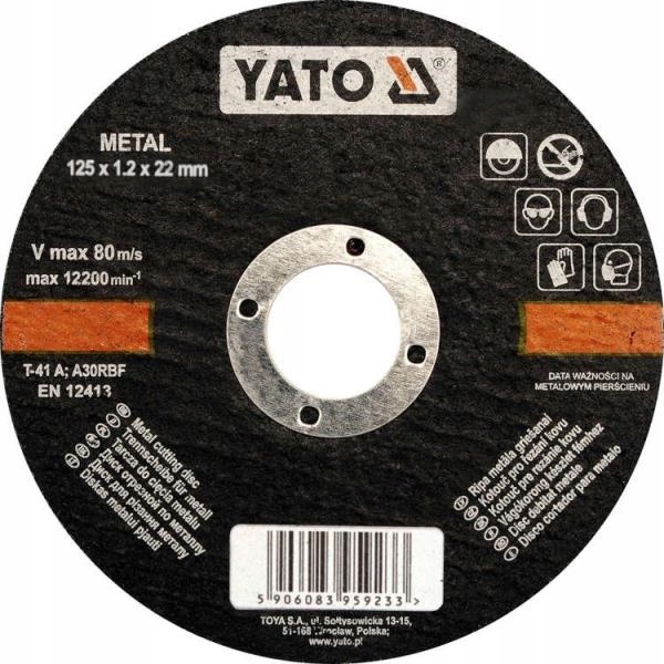 TARCZA DO CIĘCIA METALU FI - 125x1.2x22mm