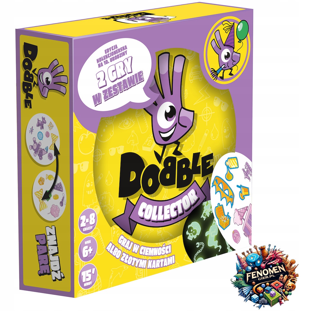 Dobble Collector gra karciana pełna dynamiki książka, 2-8 osób, wiek 6+