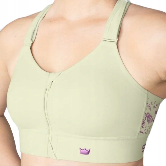 Biustonosz Sportowy Shefit Zielony Regulowany Ćwiczenia Fitness Siłownia M