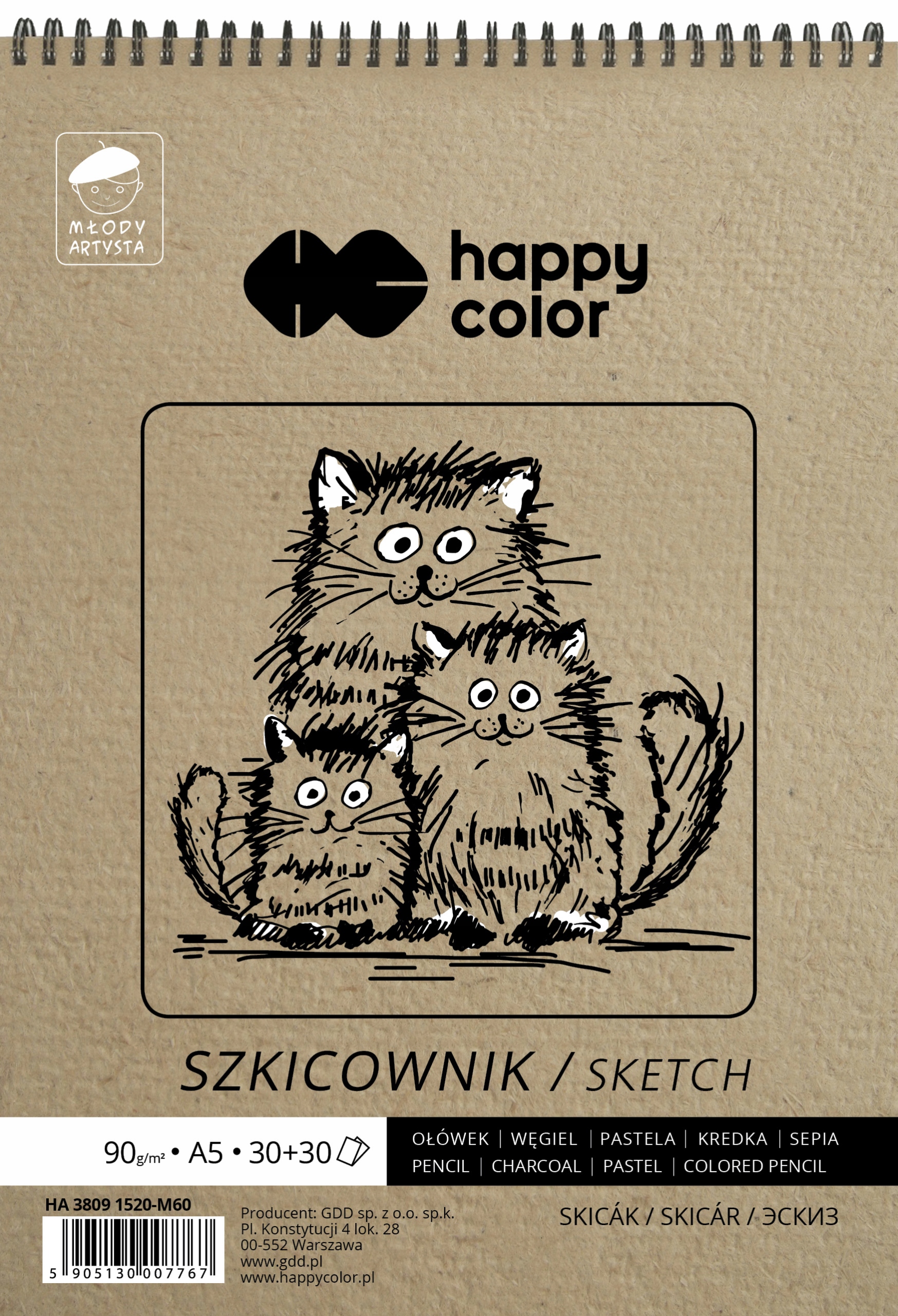 

Blok szkicowy na spirali A5 Happy Color szkicownik
