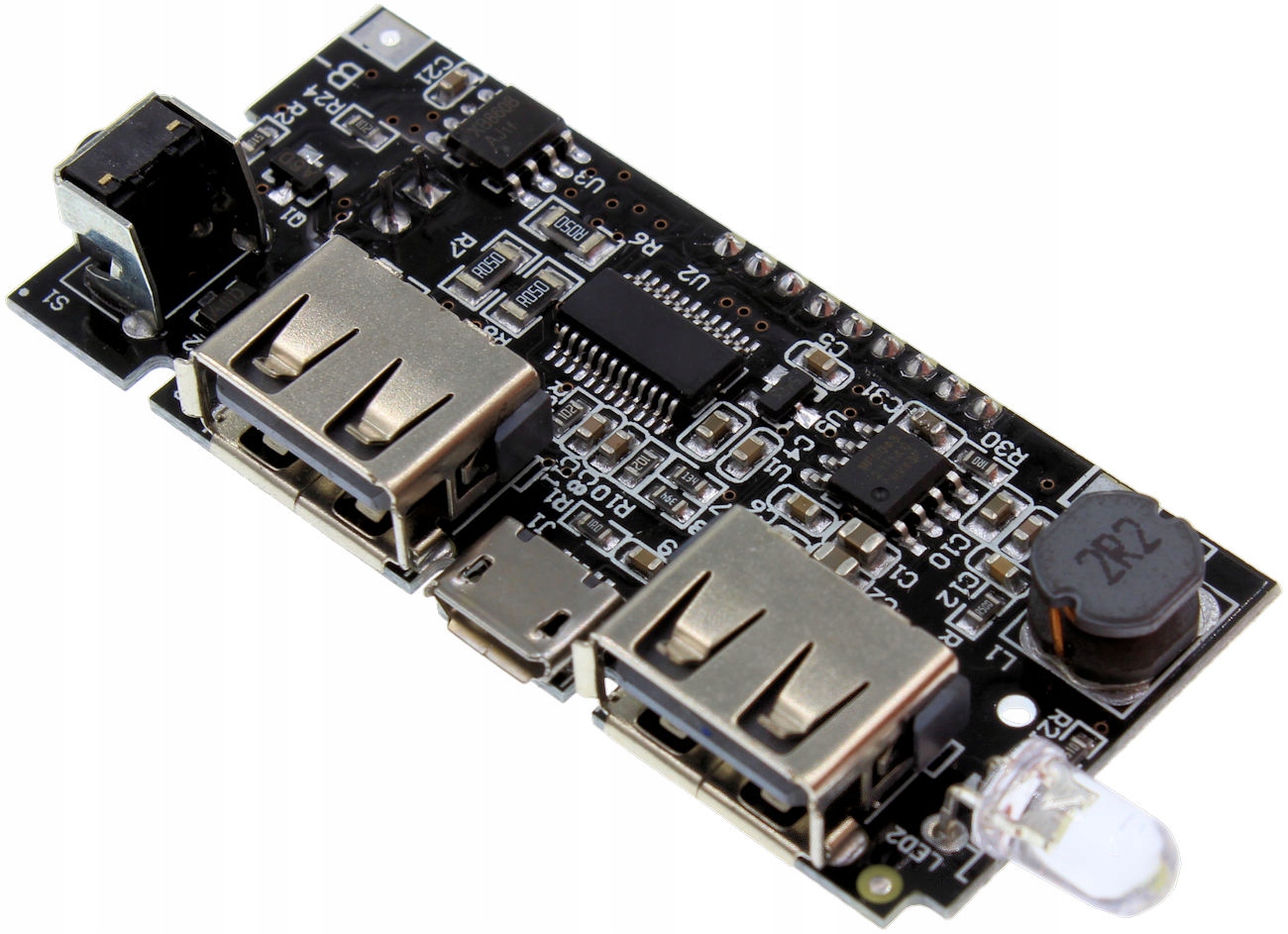 Moduł Power Bank 2x USB 2.1A 1A 18650 Li-ion LCD Model PB2ULCD