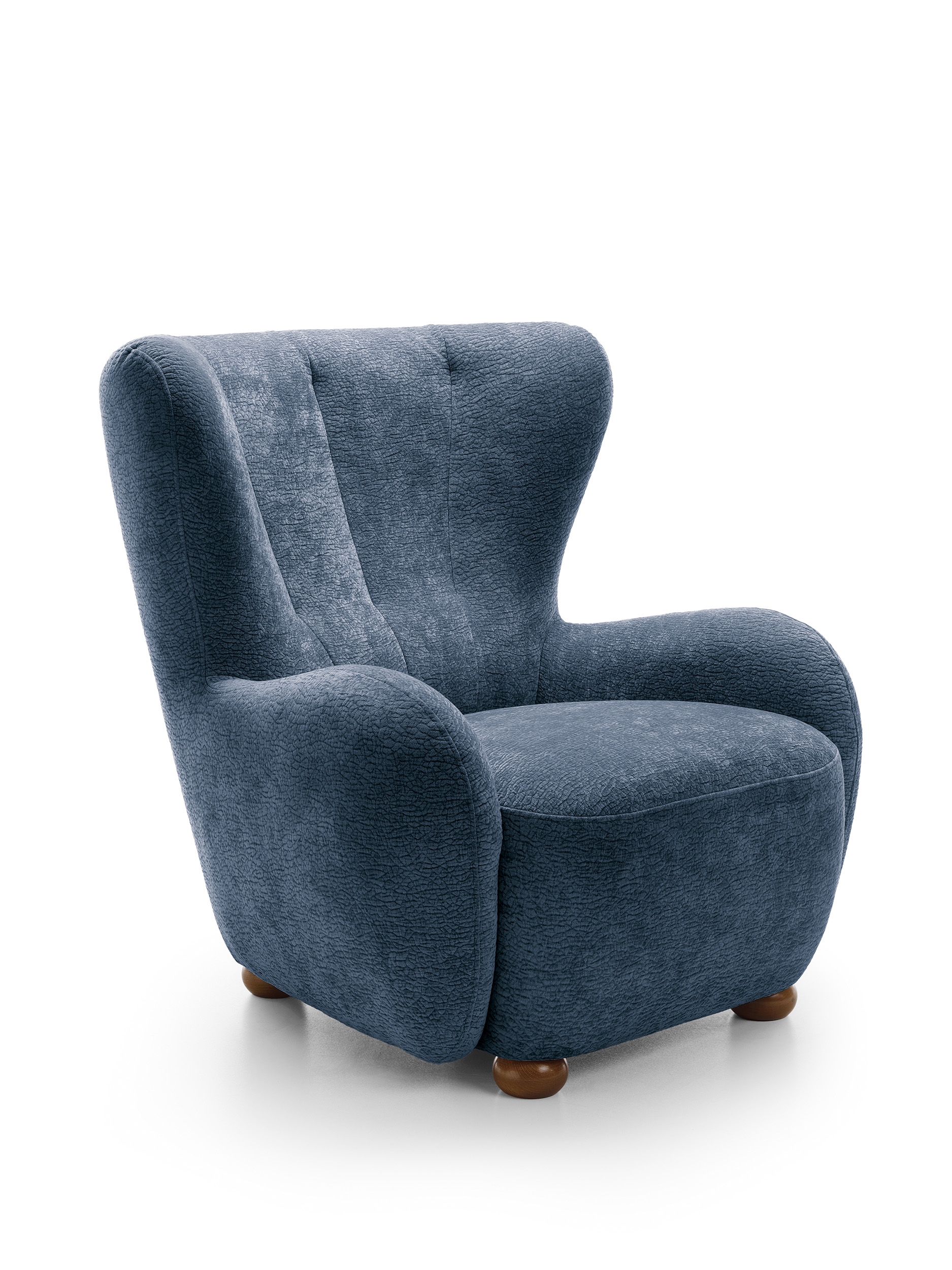 Křeslo Mist do obývacího pokoje Pohodlné Čalouněné žinylkovou tkaninou Modrá