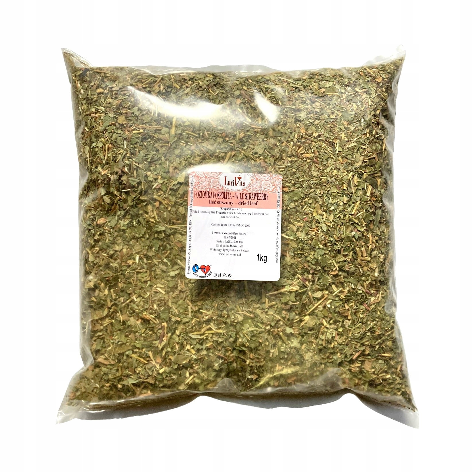 Poziomka liść suszony 1000g (1kg)