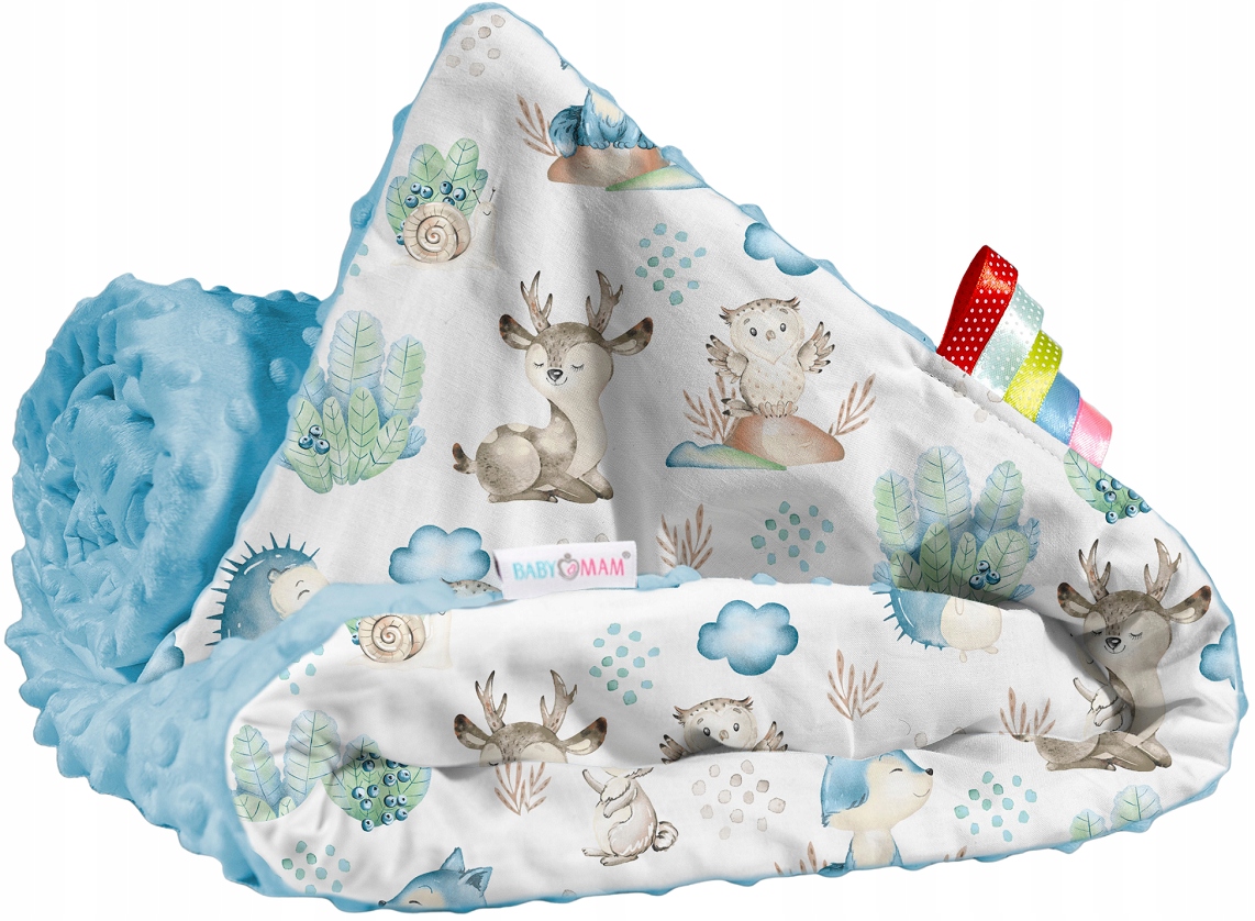 

Babymam Kocyk Dwustronny Minky Bawełna 75x100CM