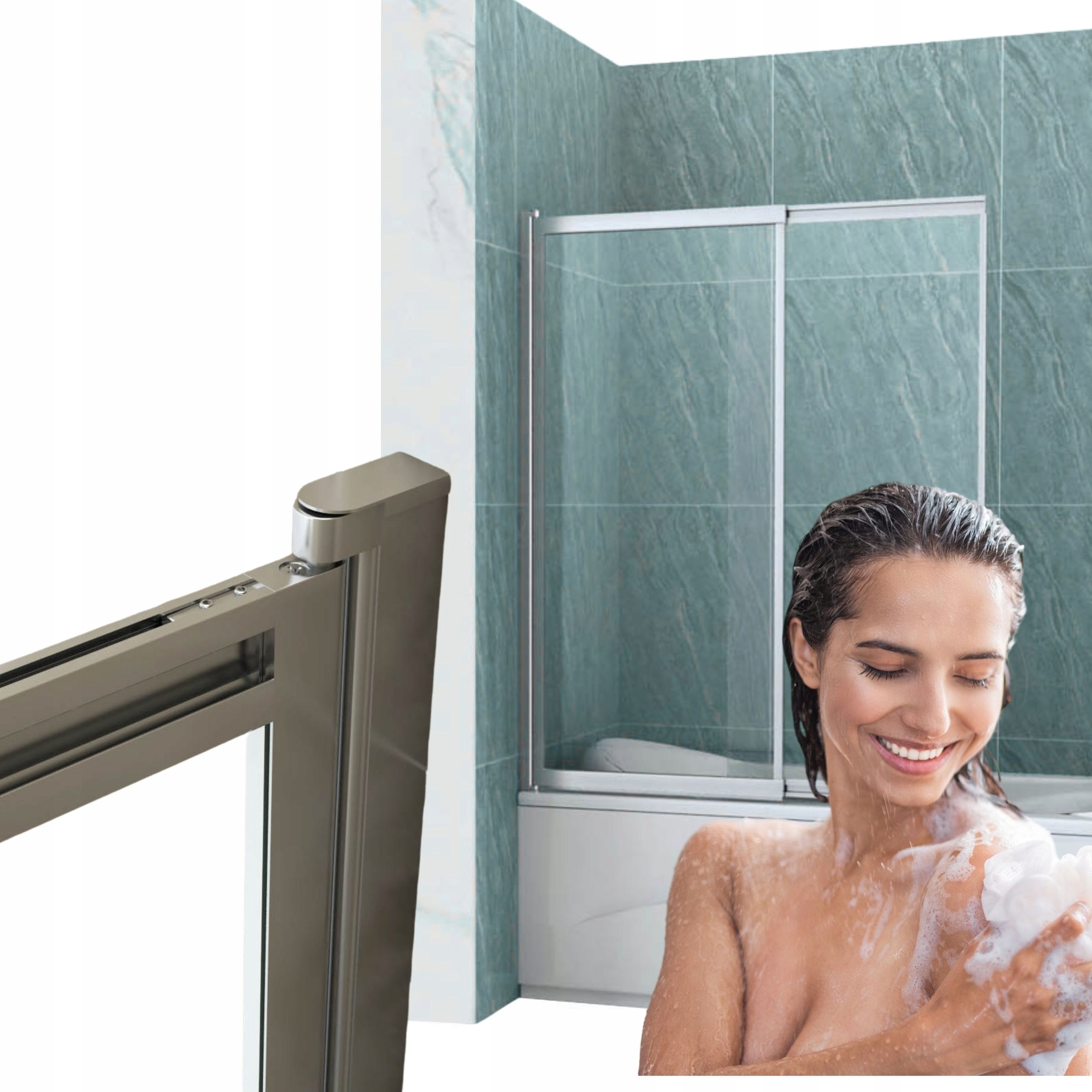 Vanová Zástěna Paraván 2KŘÍDLÁ 120X150 Výsuvná Chrom