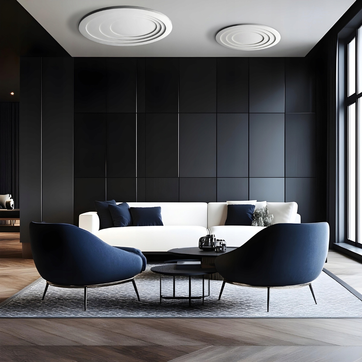 Stropné Svietidlo vlnky 40 cm Alune biely do obývacej izby Led s možnosťou výmeny farby Cct