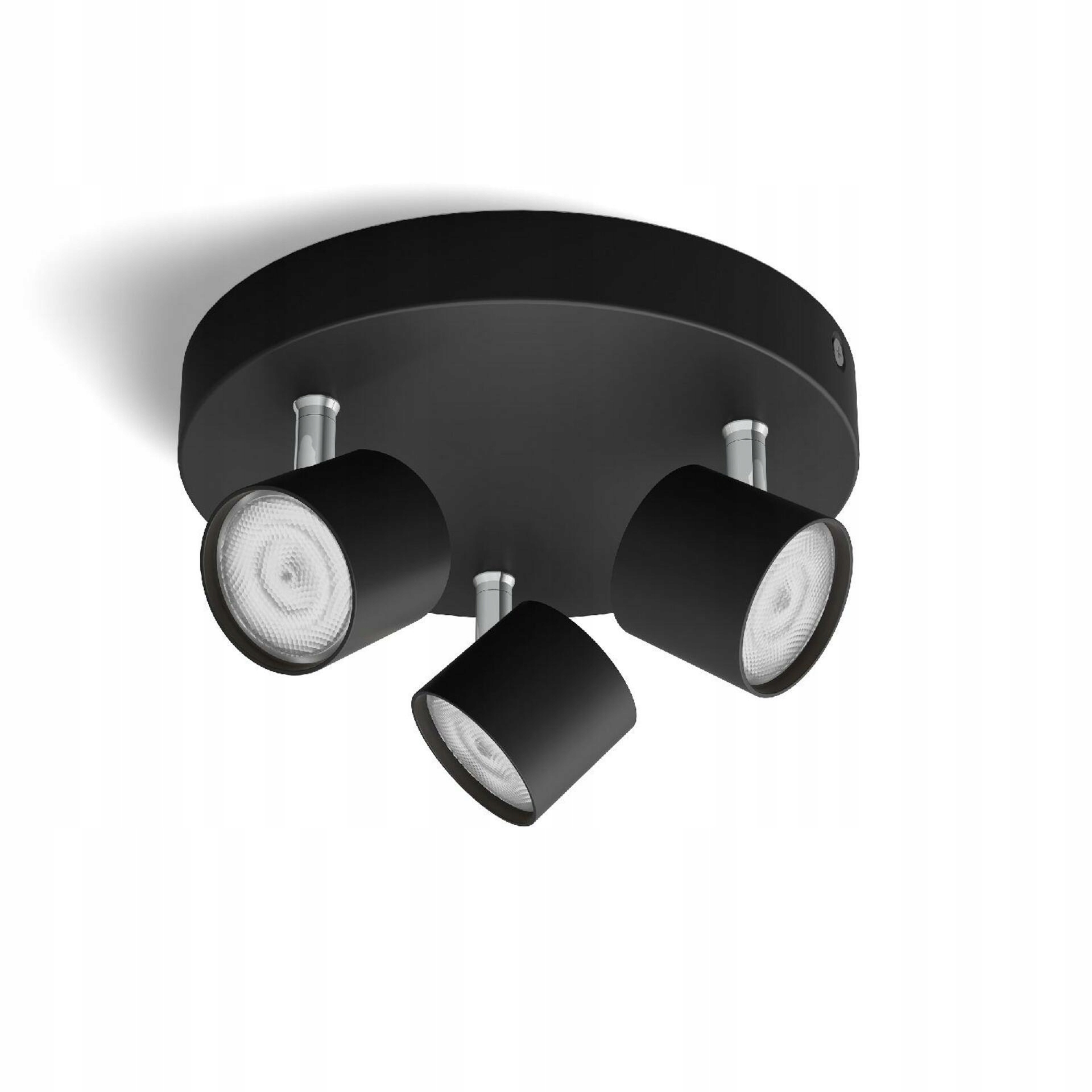Philips Star Led bodové stropné svietidlo 3x4,5W, stmievateľné, čierne