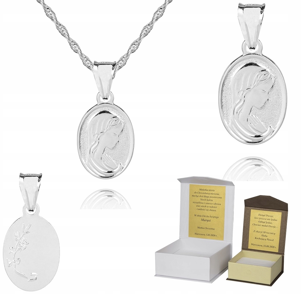 925 Stříbrný řetízek medailonek Dedikace 45 cm S1M38