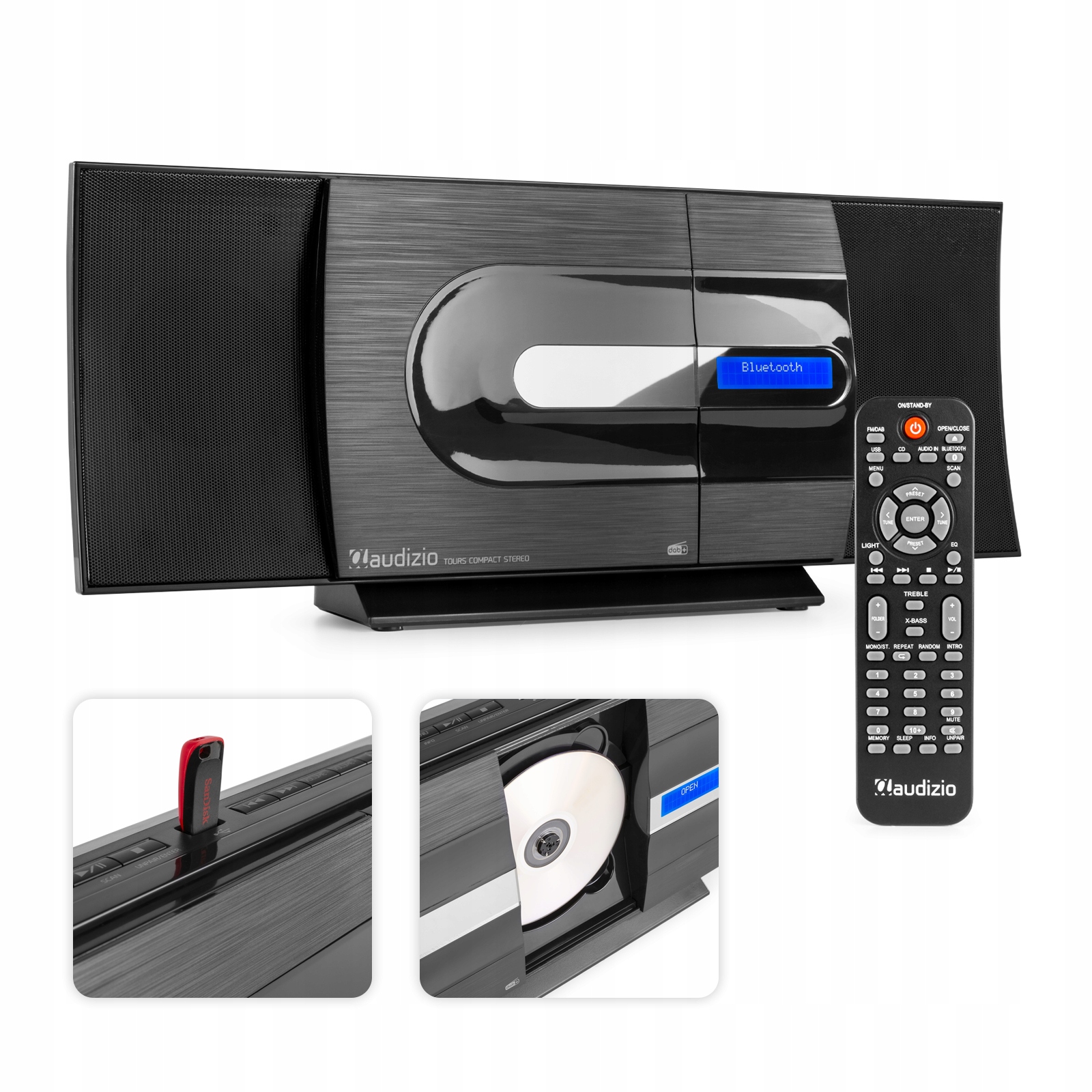 Miniwieża Hifi Audizio BT CD radio DAB+ FM USB