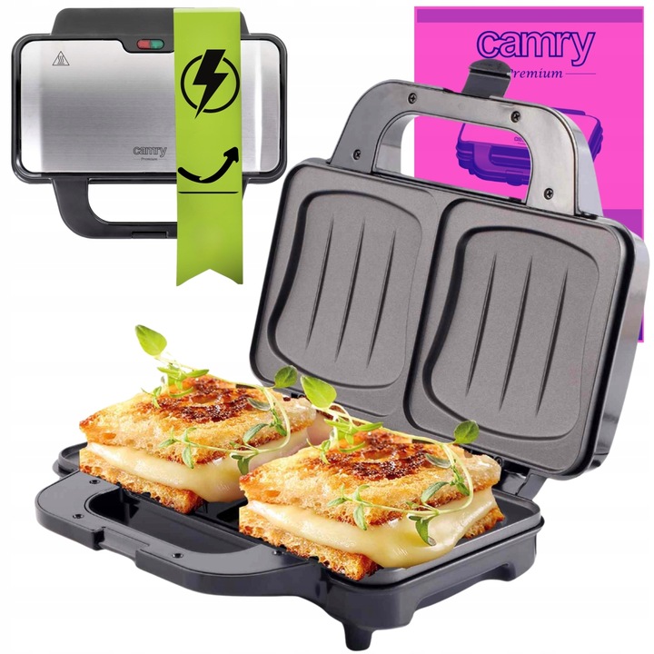 Opiekacz do Kanapek Sandwich Toster XL 1300W 2 Kanapki Nieprzywierające