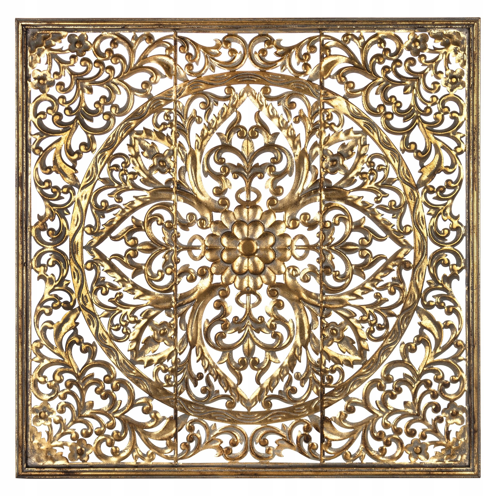 Zlatá kovová Nástenná Dekorácia Francúzska Retro štvorec 163786