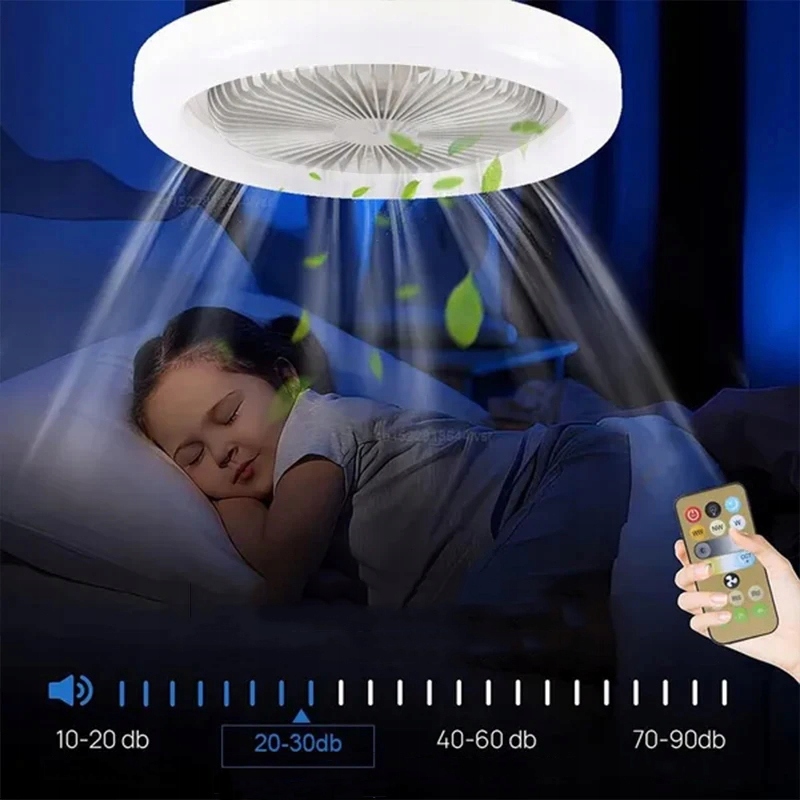 WENTYLATOR WIATRAK SUFITOWY STOJĄCY LAMPA E27 LED + PILOT 3 KOLOR Kolor dominujący biały