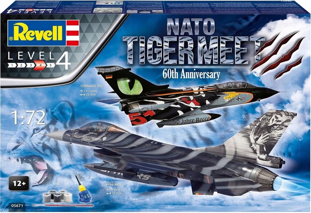 REVELL NATO TIGER MEET Samolot Myśliwski Model 1:72 Level 4 Wiek 12 Lat