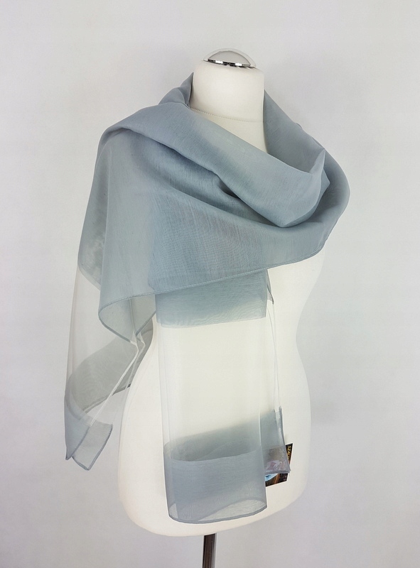 129 Elegancki SZAL na sukienkę SZARY Długość (cm) 180 cm