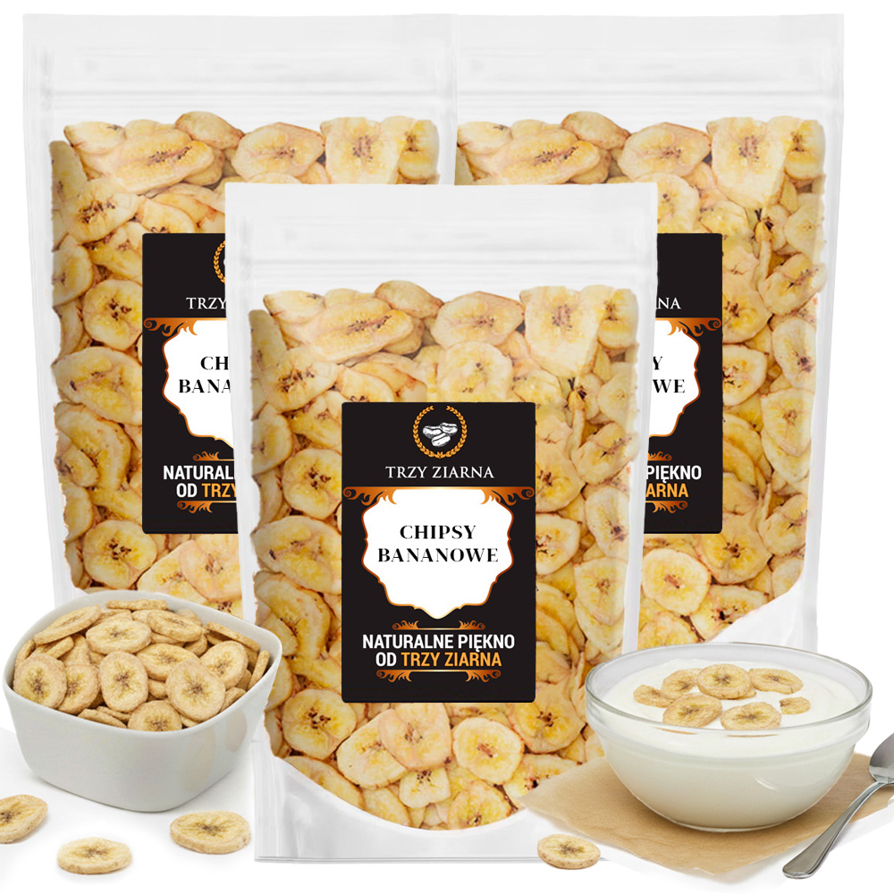 Levně Banánové Chipsy 3 kg sušených banánů přírodní svačinka