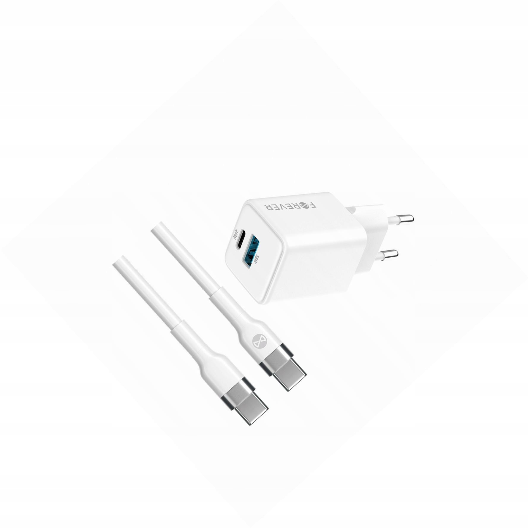 Szybka ładowarka GaN 20W Usb i Usb-c z kablem do Samsung Galaxy S24