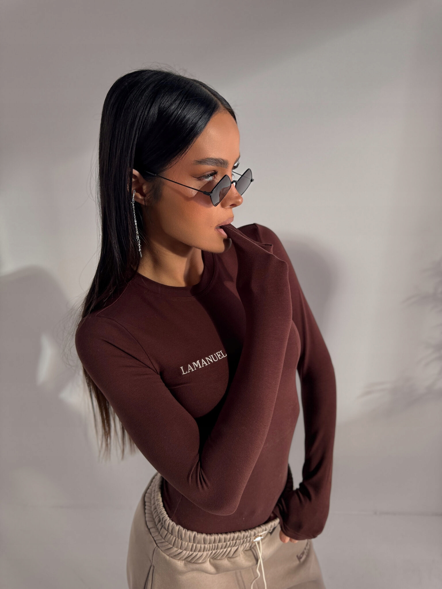 Dámský top Lamanuel Origin kakao M