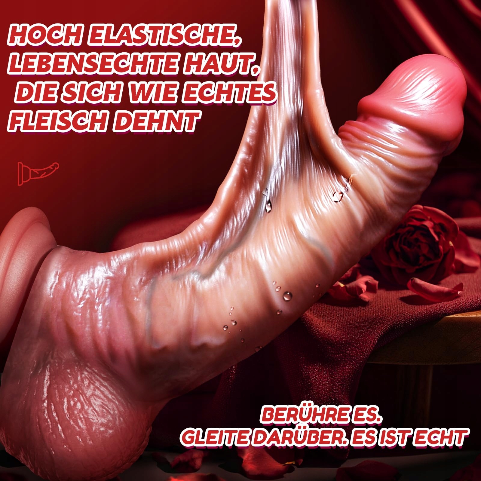 REALISTISCHER Dildo Analdildo 22cm Zabawka Seksualna Dla Kobiet Silikon — miniatura 2