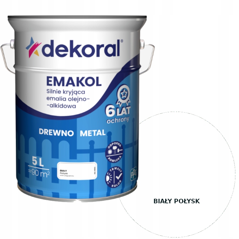 Chlorokaučuk Dekoral Antikorózna ochrana betónového kovu Biela RAL9003 5L