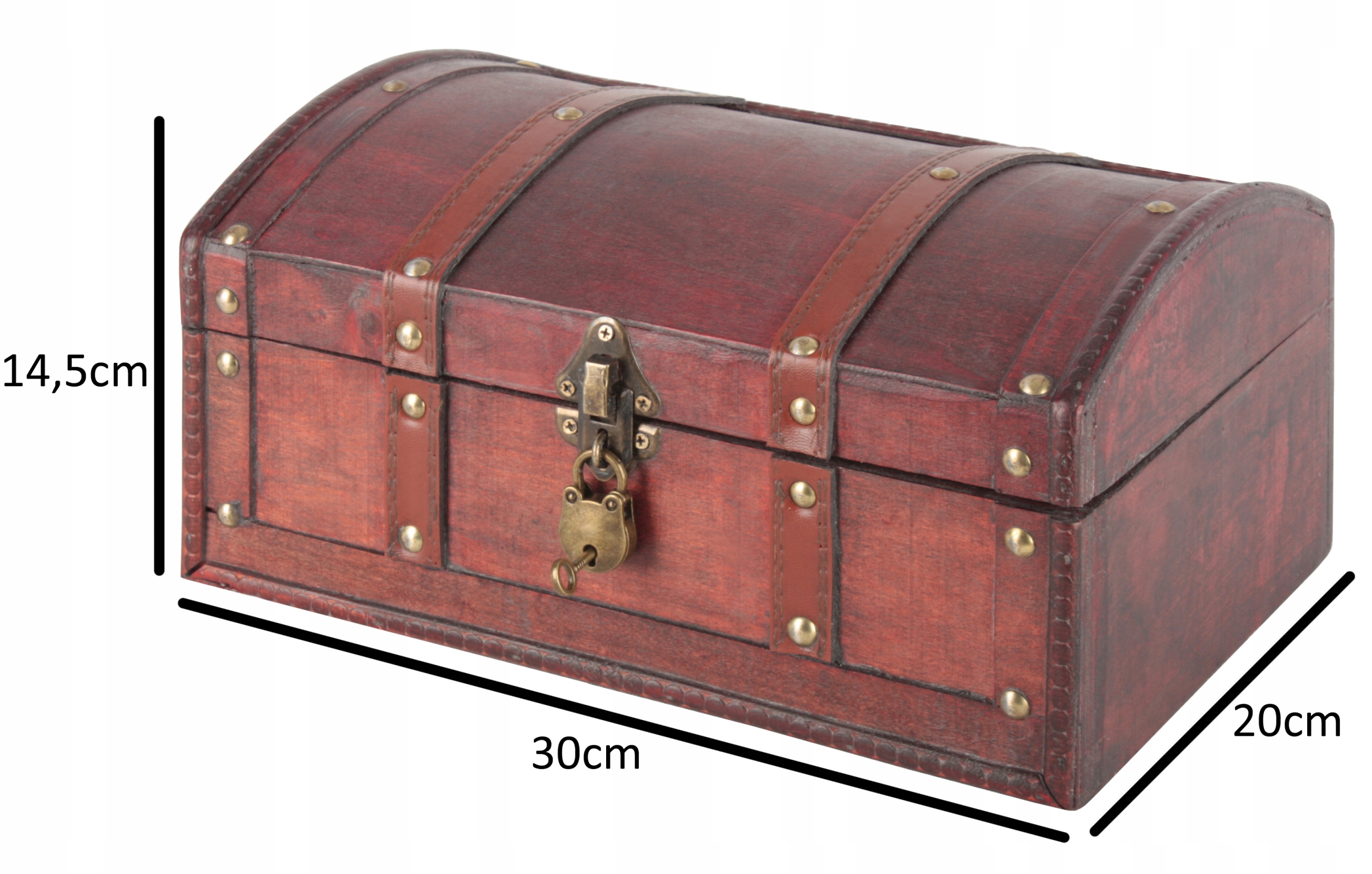 KUFER KUFEREK DREWNIANY PIRACKI SKRZYNIA NA SKARB SZKATUŁKA DREWNIANA EAN (GTIN) 5907619301199