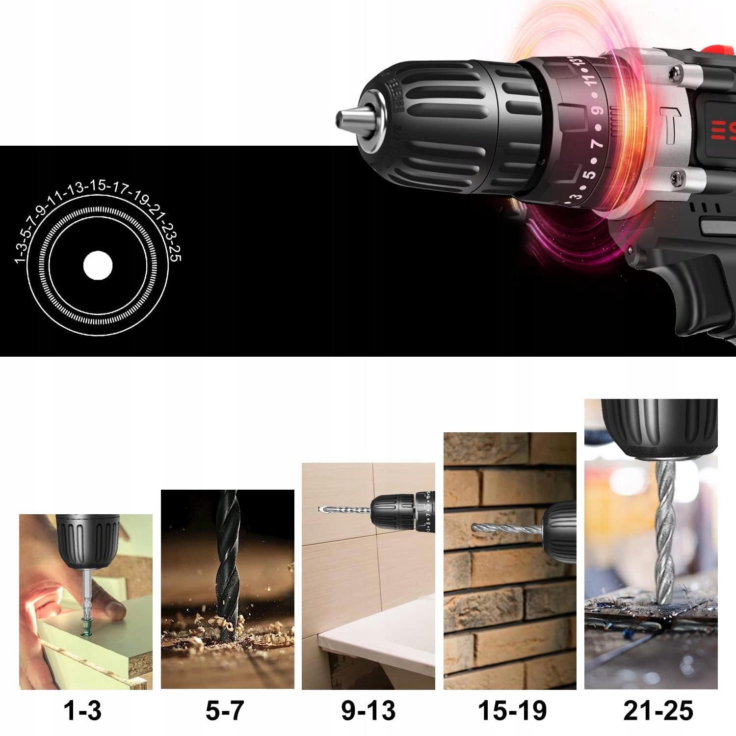 21V WIERTARKO WKRĘTARKA AKUMULATOROWA WALIZKA + 2AKU Marka Bedee