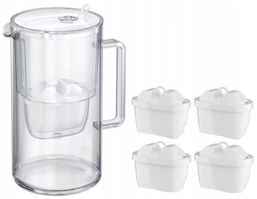 Dzbanek Filtrujący Aquaphor Glass 2,5L Szklany Biały +4 Filtry