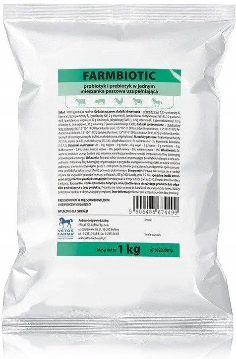 Farmbiotic 1 kg probiotyk i prebiotyk w jednym Vetos Farma 1000 g