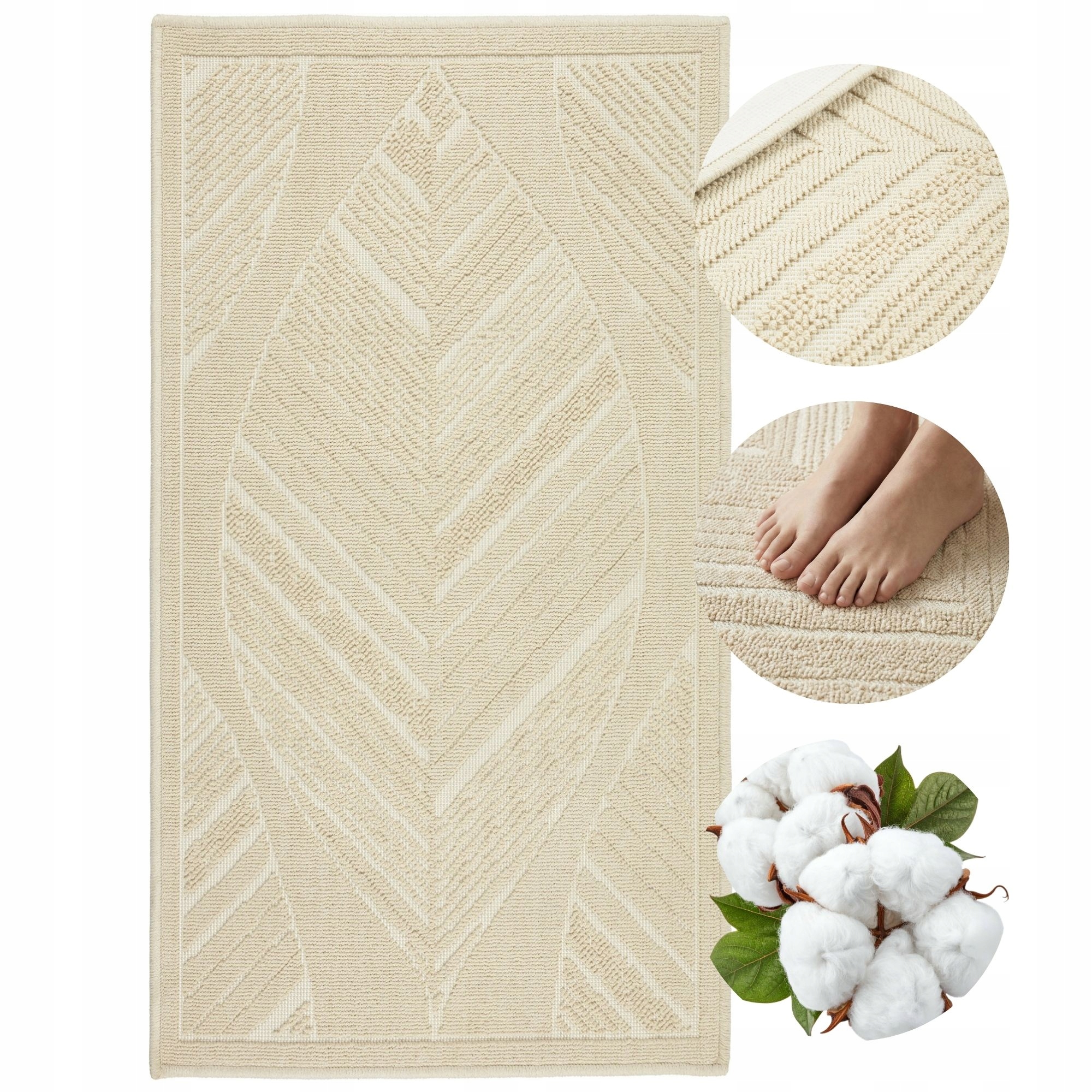 Koupelnový koberec velký bavlněný savý protiskluzový 73x135 lze prát