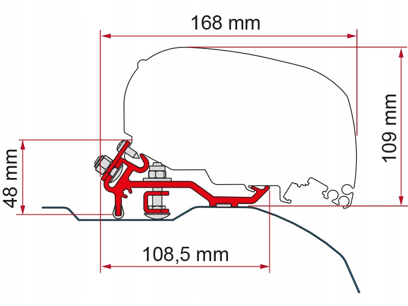 ADAPTER DACHOWY MARKIZY FIAMMA F65 F85 DUCATO 06