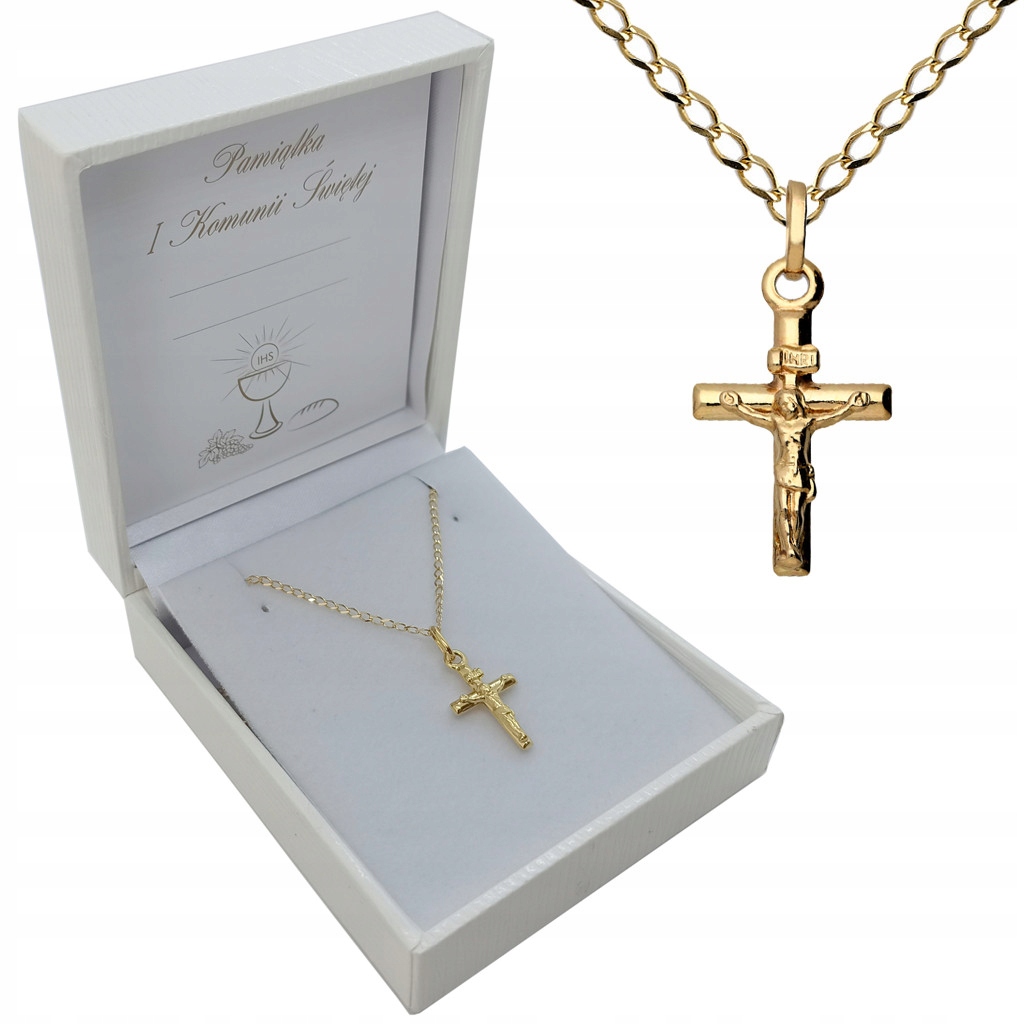 ZESTAW KOMUNIA CHRZEST ŁAŃCUSZEK I KRZYŻYK PR585 Komunijny
