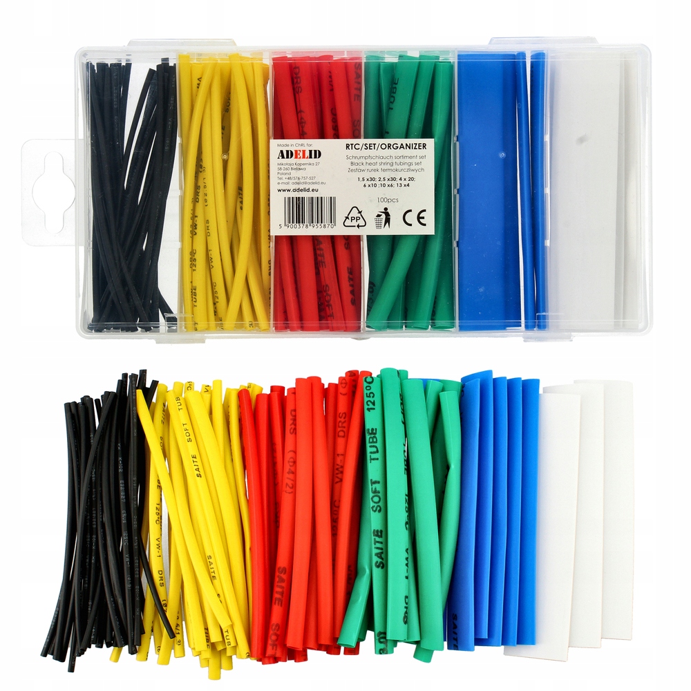 

Osłonki Rurki Termokurczliwe Izolacja Zestaw 100