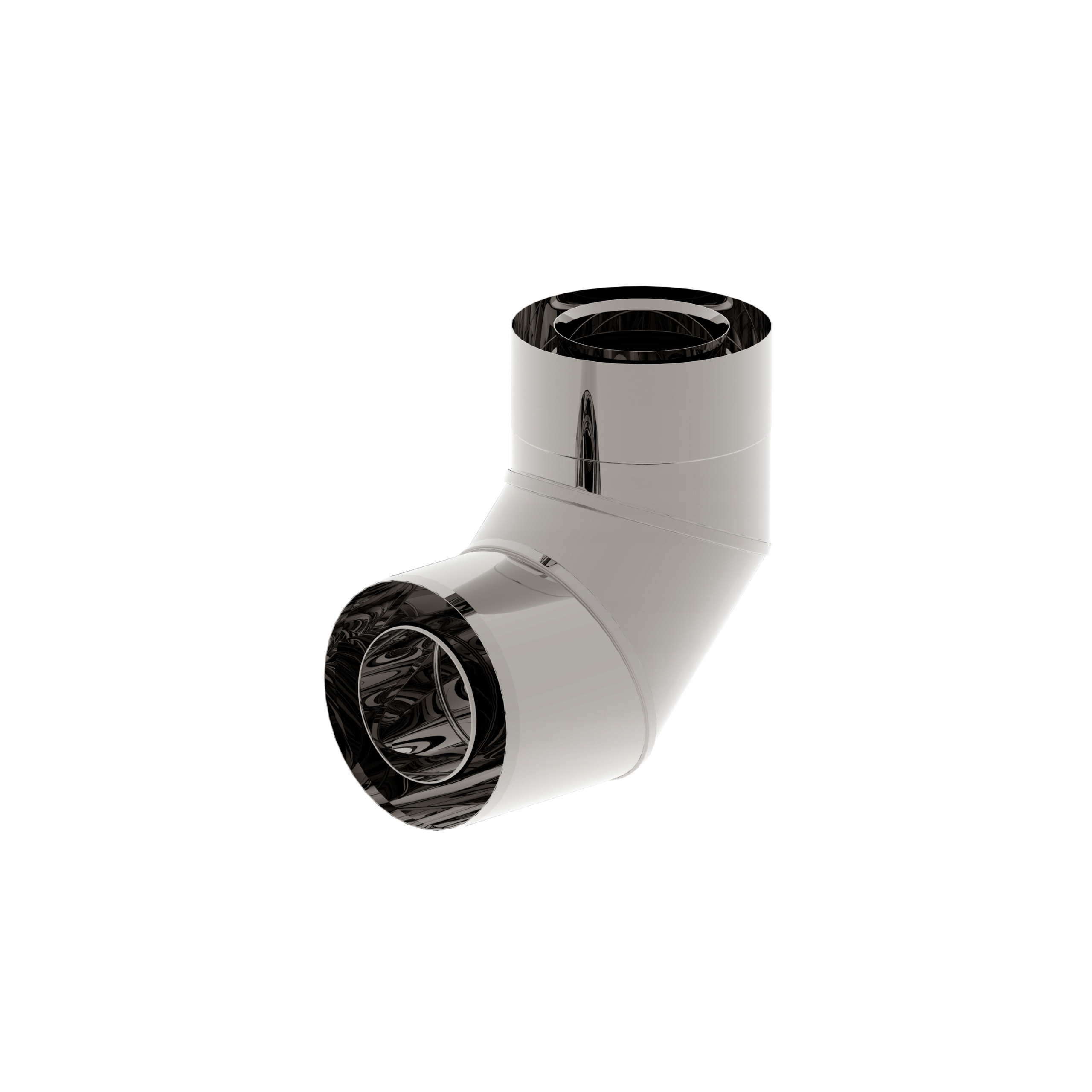 Dvoustěnné Turbo koleno 80/125 – 90, nerezové SX-TDN80/125K90 Spiroflex