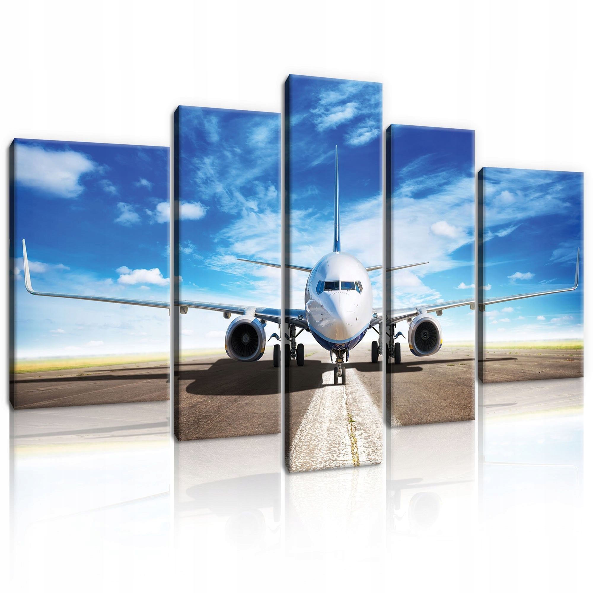 Obraz 170x100 Lietadlo letisko pristávacia dráha obloha oblaky let cestovanie