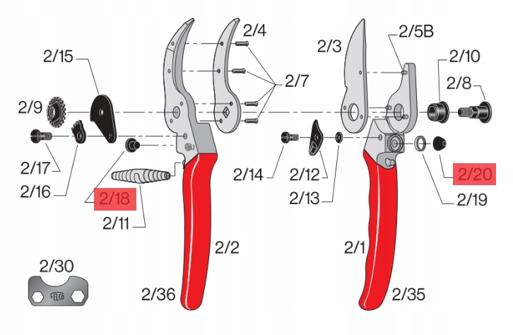 Felco 2/93 Zespół amortyzatora do Felco 2,6,7,100 Marka Felco