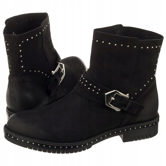 Dámské boty Kotníkové Boty Kožená obuv Carinii B4202 Černá