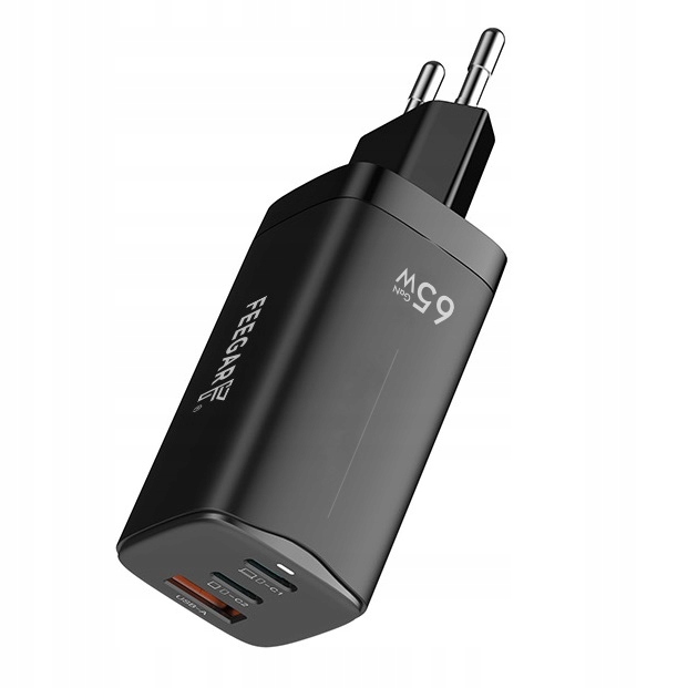 Ładowarka sieciowa Feegar GaN 65W 3x Usb d Apple Samsung Xiaomi Oppo Huawei