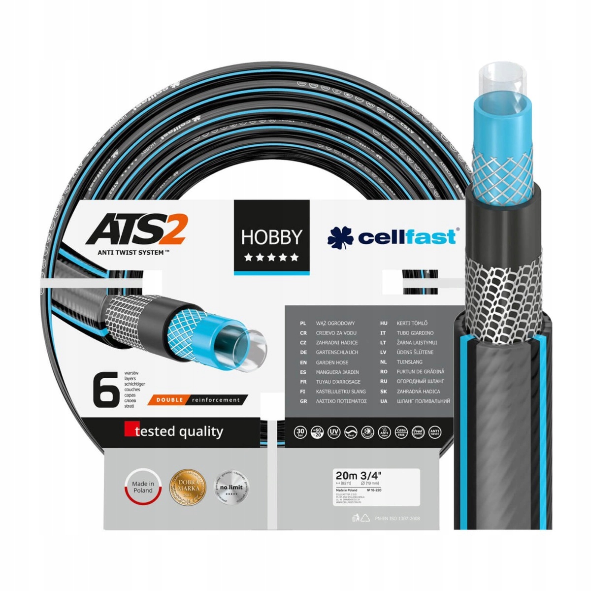 Cellfast Hobby ATS2 Zahradní Hadice Velikost: 3/4" Délka: 20 m