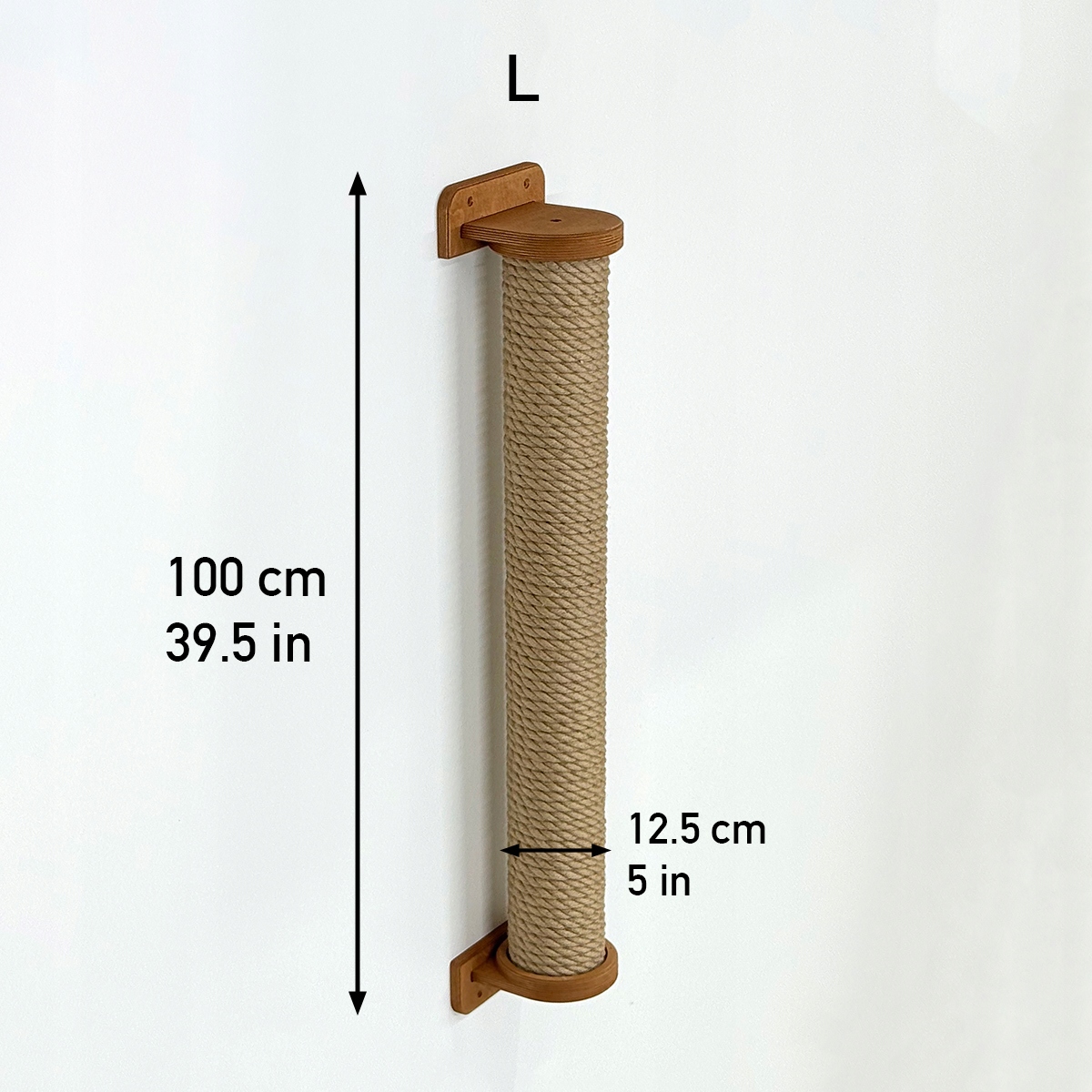 Prémiové vertikální škrabadlo pro kočky s pevnou jutou, vel. 100 cm šrouby Dub