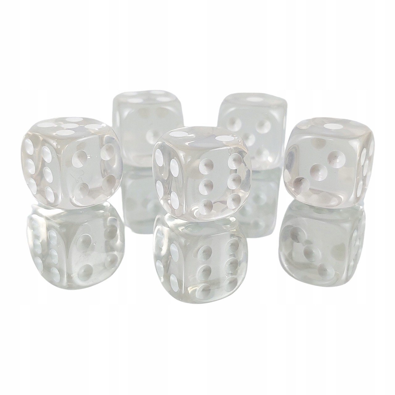 ZESTAW 10 KOSTEK K6 RPG SREBRNE PIÓRO KOŚĆ 1,6 CM Producent RGFK