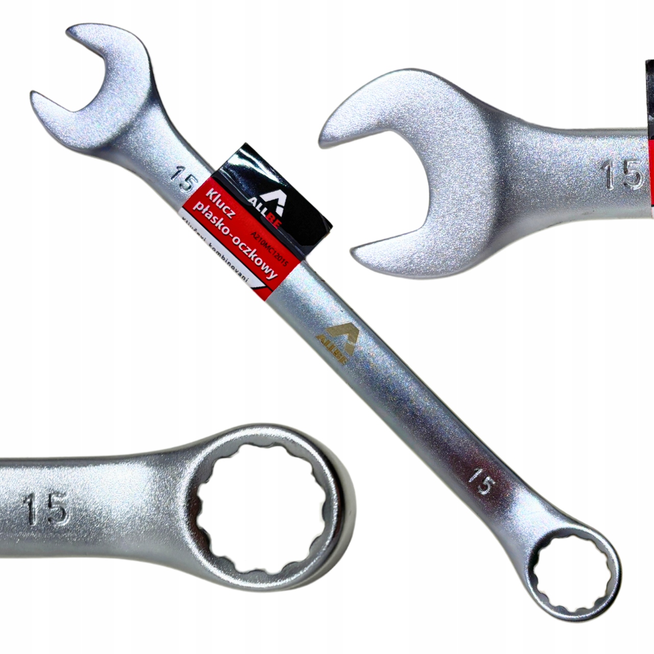 Klucz Płasko Oczkowy 15mm Stal Crv Klucz Płasko-oczkowy Cr-V Mocny Solidny