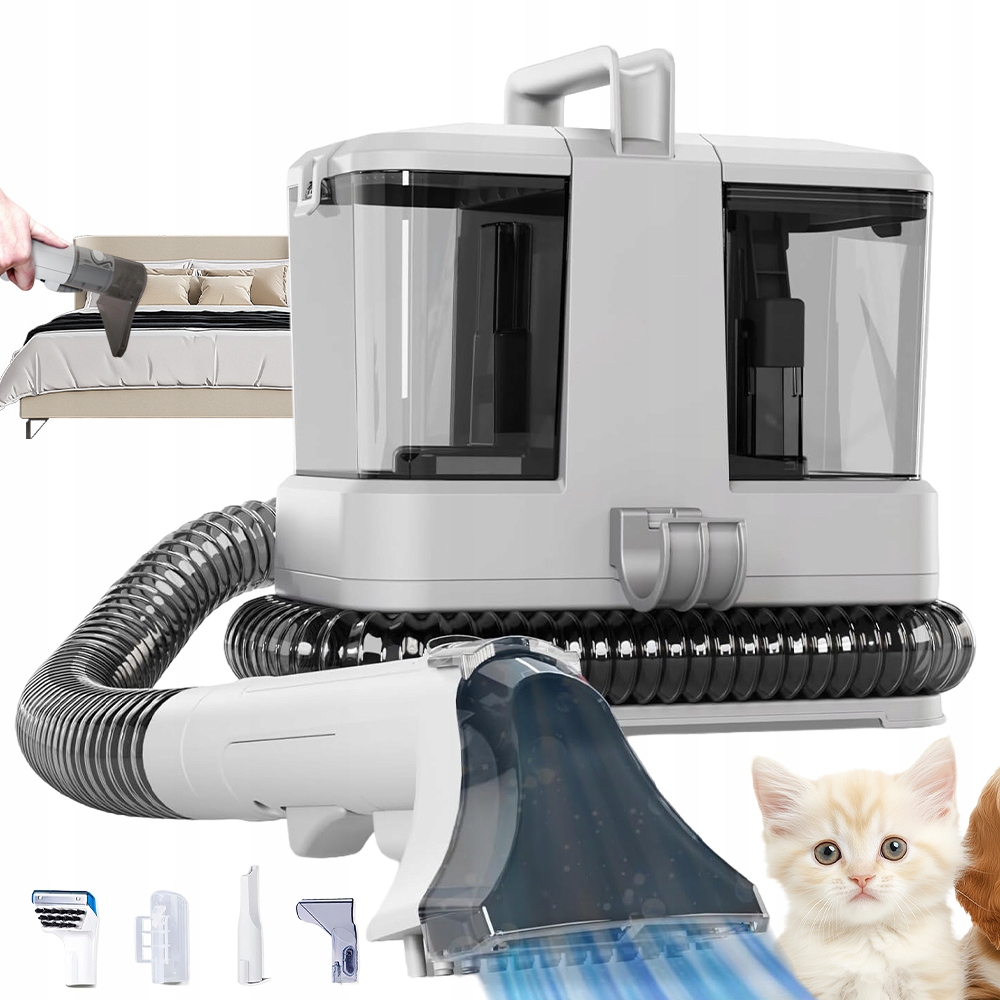 Vysavač s objemnou nádržkou na vodu 0 8 l 400 W pro auta, 4 koncovky