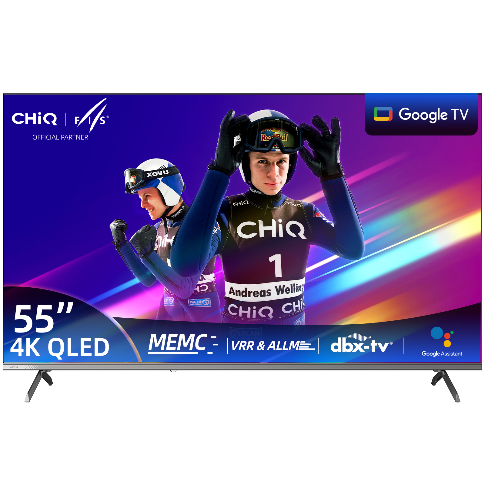 Telewizor CHiQ Google Tv Qled 55 cali 4K Uhd 60HZ Smart Tv U55QST