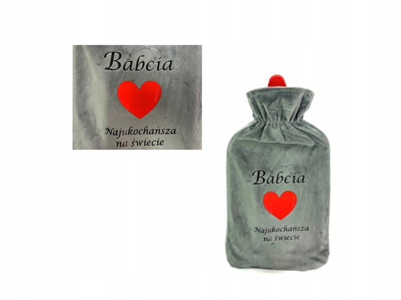 

Termofor Babcia Najukochańsza Na Świecie szary