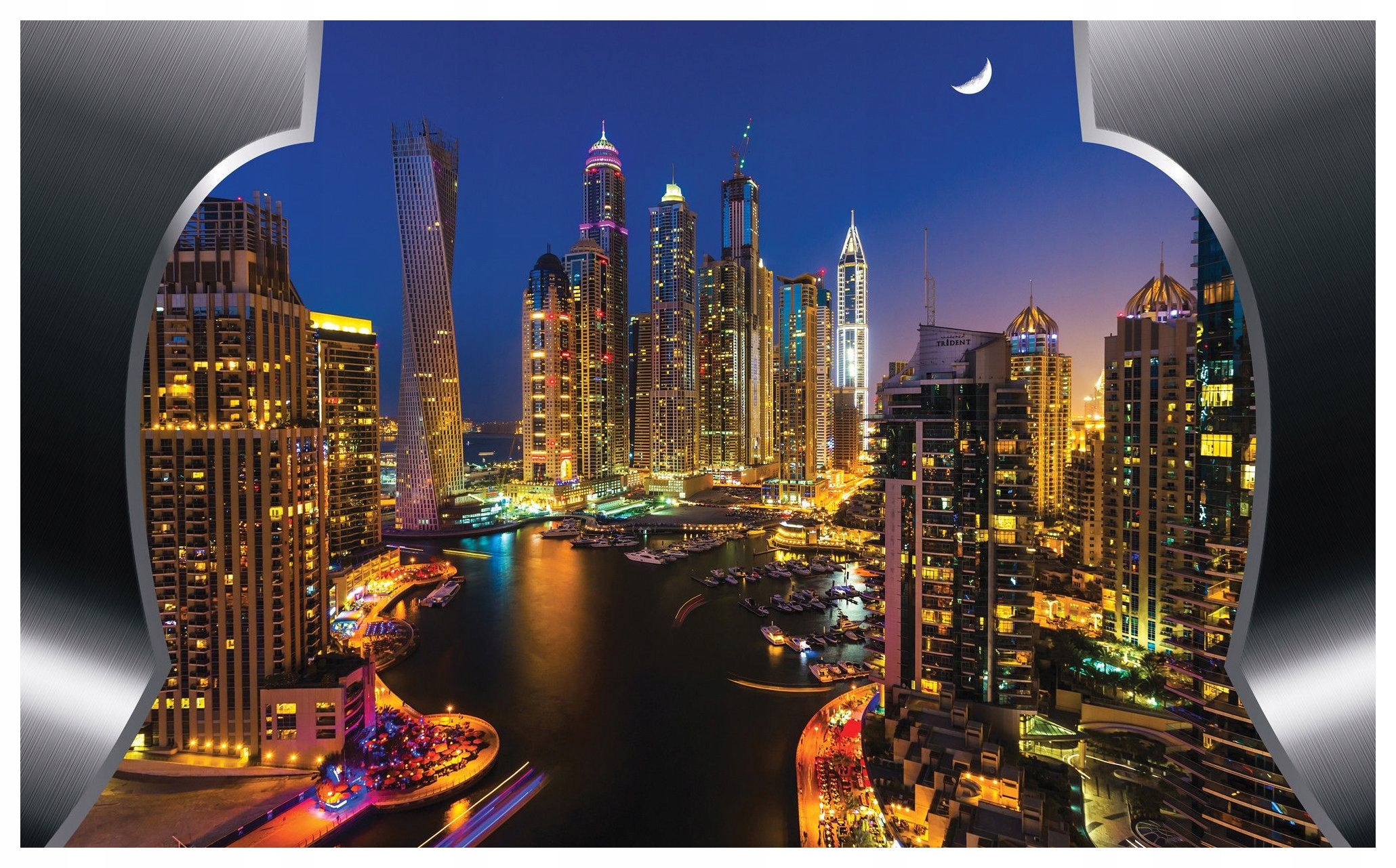 Fototapeta Noční panorama města mrakodrapy světla 416x254 lepidlo